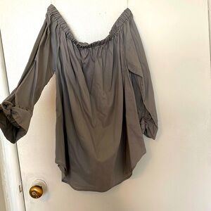 Grey off shoulder top new with tags 100% cotton